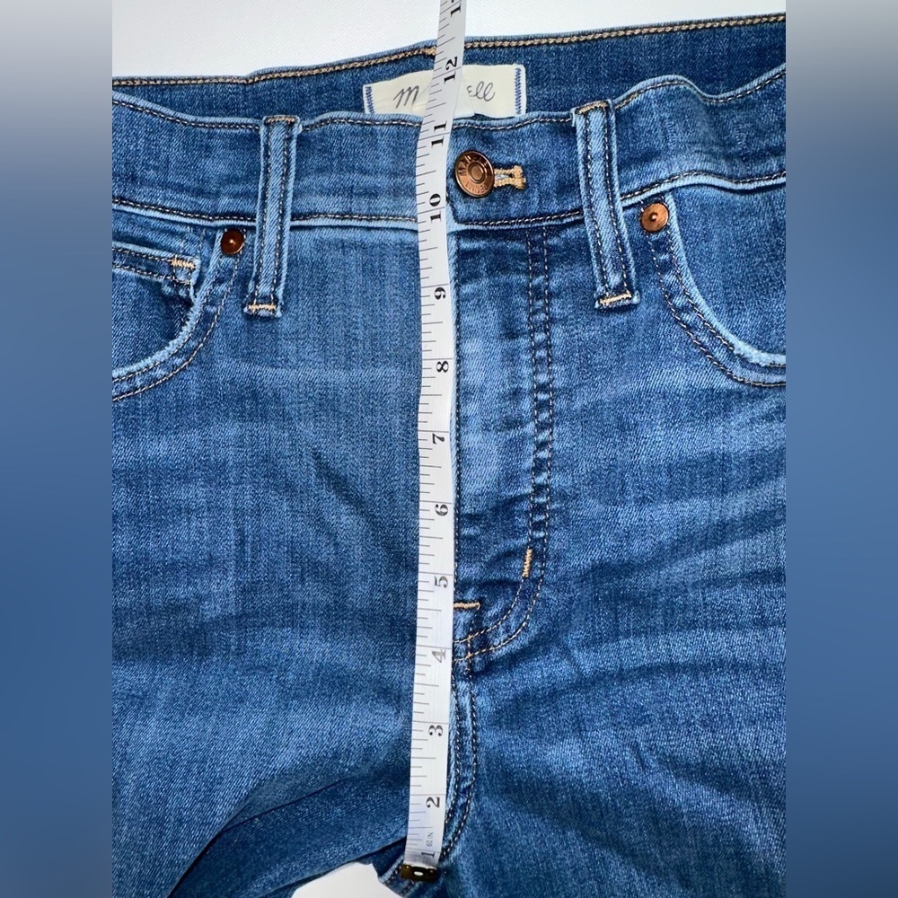 Madewell Stovepipe Jeans Blue High Rise Straight Leg Size 27 Stretch - Picture 6 of 11